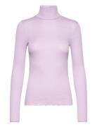 Silk T-Shirt Regular Ls Roller Neck Rosemunde Purple