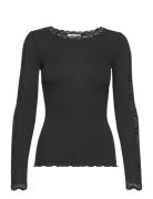 Organic T-Shirt W/ Lace1 Rosemunde Black