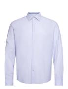 Cotton Seersucker Shirt With Multiple Stripes Mango Blue