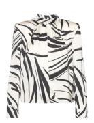 Printed Blouse With Shoulder Pads Mango White