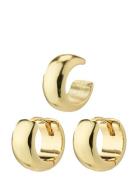 Pace Recycled Hoop And Cuff Earrings Pilgrim Gold