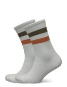 Woods Rib Stripe Socks - 2-Pack Les Deux White