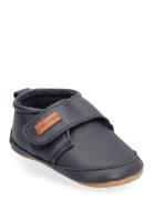 Classic Leather Slippers Melton Navy