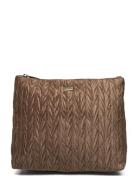 Triangle Cosmetic Bag Quilted Taupe Pipol's Bazaar Brown