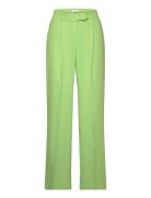 Wideleg Pleated Trousers Mango Green