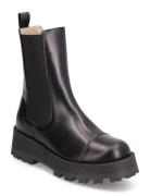 Slfcora Leather Toe-Cap Boot Selected Femme Black