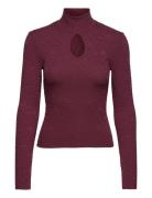 Ls Clio Top GUESS Jeans Burgundy