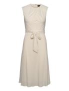 Bubble Crepe Cap-Sleeve Dress Lauren Ralph Lauren Cream