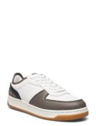 Combined Leather Trainers Mango Grey