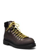 Slhlandon Leather Hiking Boot Selected Homme Brown