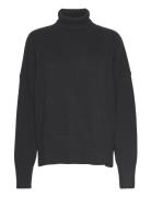 Chunky Roll Neck Sweater Davida Cashmere Black