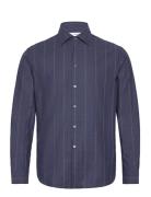 Slhregearl-Untuck Shirt Check Ls Selected Homme Navy