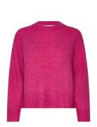 Slfrena Ls Knit O-Neck Camp Selected Femme Pink