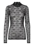 Lace Monogram Turtleneck HAN Kjøbenhavn Black