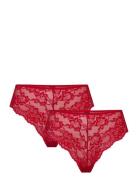 Pclina Lace Wide Brief 2-Pack Noos Pieces Red