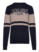 Jortribeca Block Knit Crew Neck Jnr Jack & J S Patterned