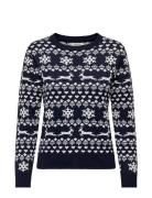 Onlxmas Snowflake Ls O-Neck Knt ONLY Navy