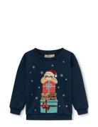 Kmgyda Xmas L/S O-Neck Sequins Box Swt Kids Only Navy