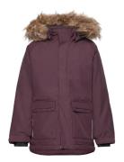 Parka W. Fake Fur Color Kids Burgundy