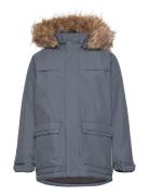 Parka W. Fake Fur Color Kids Blue