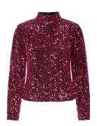 Yaspinko Sequin Ls Blouse - Show YAS Red