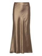 Slfsilva-Lena Hw Midi Skirt B Selected Femme Gold