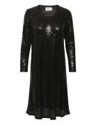 Crcaska Sequins Dress - Shift Fit Cream Black