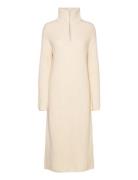 Slfbloomie Ls Knit Dress Half Zip Selected Femme Cream