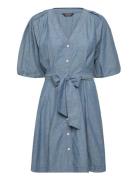 Belted Denim Bubble-Sleeve Shirtdress Lauren Ralph Lauren Blue