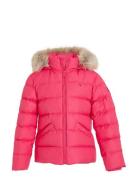 Essential Down Fur Hood Jacket Tommy Hilfiger Pink
