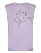 Cotton T-Shirt With Shoulderpads Stella Nova Purple