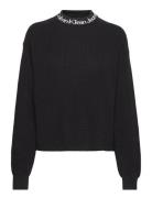 Logo Intarsia Loose Sweater Calvin Klein Jeans Black