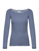Organic T-Shirt W/Lace Rosemunde Blue