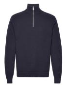 Slhdane Ls Knit Structure Half Zip Noos Selected Homme Navy