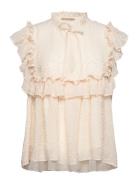 Sleeveless Blouse With Flounce Stella Nova Cream