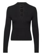Ribbed Sweater With Buttons Mango Black