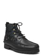 Ranger Mid Leather & Quilted Canvas Boot Polo Ralph Lauren Black