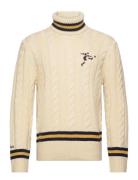 Cable-Knit Wool-Blend Turtleneck Sweater Polo Ralph Lauren Cream