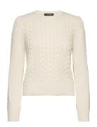 Cable-Knit Puff-Sleeve Sweater Lauren Ralph Lauren Cream