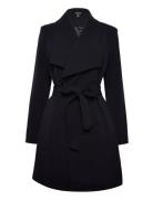 Crepe Wrap Coat Lauren Ralph Lauren Black