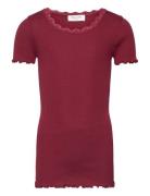 Silk T-Shirt W/ Lace Rosemunde Kids Burgundy