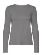 Long Sleeve Cotton T-Shirt Mango Grey