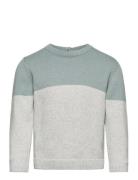 Contrasting Knit Sweater Mango Grey