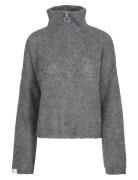 Florie Zip Knit Sweater Once Untold Grey