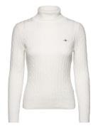 Stretch Cotton Cable Turtleneck GANT White