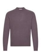 Knitted Sweater With Ribbed Details Mango Purple