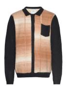 Checker Gradient Bobcat Cardigan Percival Beige