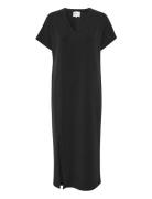 Ellemw V-Neck Long Dress My Essential Wardrobe Black