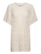 Carbeachie Life Ss Loose O-Neck Knt ONLY Carmakoma Beige