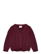 Knit Needle Out Cardigan Baby Müsli By Green Cotton Burgundy